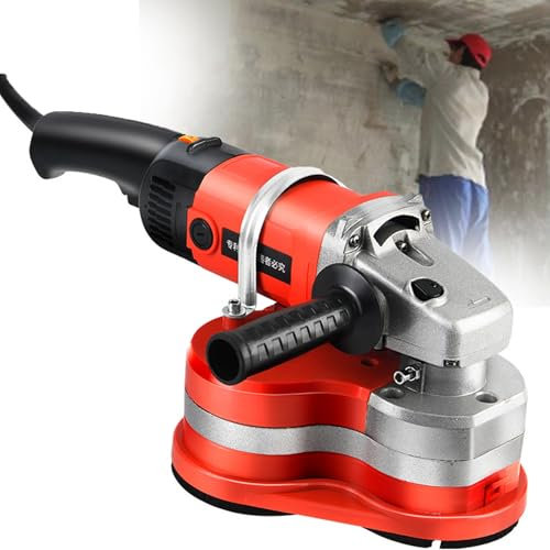 Electric Concrete Grinder, Angle Grinder, Plug-in Floor Grinding Machine, Adjustable Auxiliary Handle, 6 Speed ​​Adjustment for Rough Wall Planing/Stone Grinding
