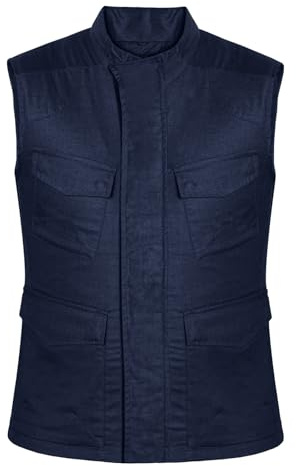 ASPIDEX gilet da moto protettivo da moto gilet da turismo in tessuto con paraschiena (Blu, XL)