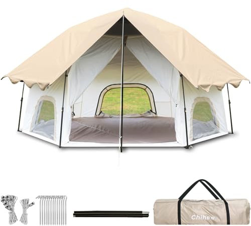 Chihee Pop-Up Stand-up Zelt Camping Zelte, Familien-Kabinenzelt mit Markise Veranda 3-Personen Outdoor-Zelt mit Bildschirm Raum große Kapazität, Wasserdicht und Winddicht, einfacher Aufbau, Wandern