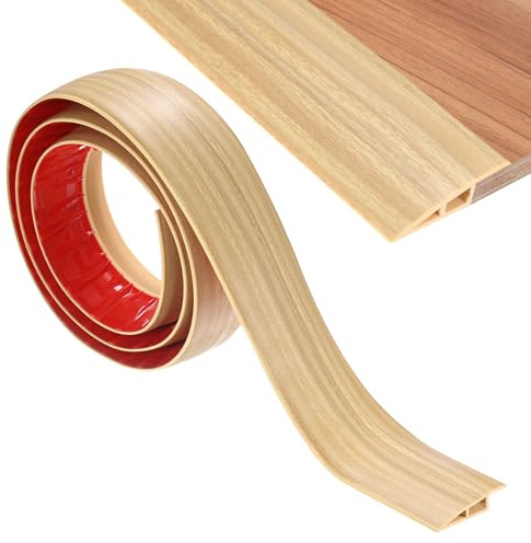M METERXITY Tira De Transición Para Suelo 6.56FT Tira De Transición De PVC Autoadhesiva Adecuada Para Puertos/Suelos De Baldosa/Moqueta Cubre Alturas De 4/5Inch(20mm) [Madera De Arce Blanca]