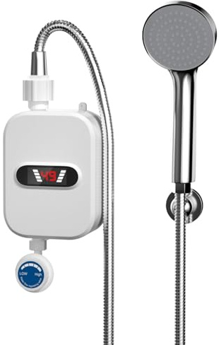Scaldabagno Elettrico Istantaneo 3500w 220v Con Doccia Integrata, Riscaldatore Istantaneo Acqua Doccia Con Display Digitale LCD, Doccias Ad Acqua Calda, Set Doccias Termostatica, Piccola Cucina, Bagno