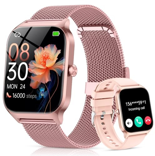 CASCHO Smartwatch Donna, 1.85'' Orologio Smartwatch con Effettua/Risposta Chiamate, 120+ Sportive Smart Watch con Contapassi/Sonno, Fitness Tracker per iOS Android - Elegante oro rosa 7