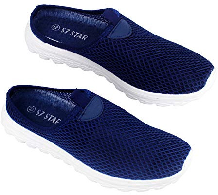 Zapatos de Malla Transpirables de Estar por Casa para Mujer Hombre, Zuecos Cómodo Suave Pantuflas Antideslizante Ligero Planos Chanclas Playa Piscina (Azul, 42)