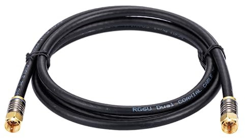 1M Black RG6 Coax Cable Dual Shield Outdoor/Indoor Coaxial BNC Extension Wire For Satellite Dish Cable TV Antenna