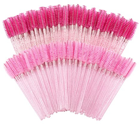 200 Disposable Eyelash Brush Mascara Wands Spoolies for Eye Lashes Extension Eyebrow Purple Pink Tbestmax
