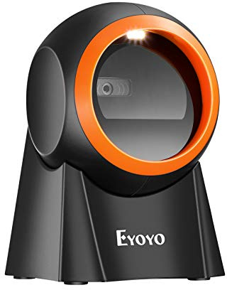 Eyoyo Hands-Free 1D 2D Desktop Barcode Scanner, QR Barcode Reader Support Screen Scanning Platform Scanner for Warehouse, Supermarket, Retail store, Bookstore Pos System