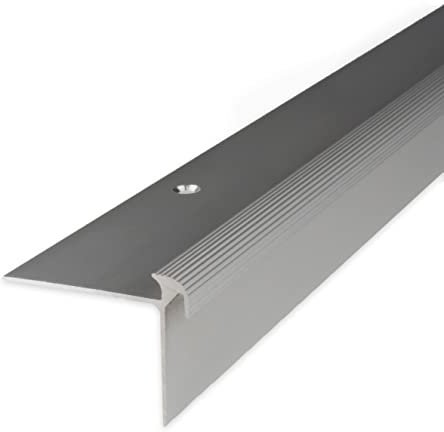 PROVISTON | Trappkant | Aluminiumanodiserad | Silver | Bredd 40 mm | Höjd 30 mm | Längd 1000 mm | Borrade | Trappkantprofil | Trappvinkel | Vinkelprofil | Kombinera vinkel | 1 del
