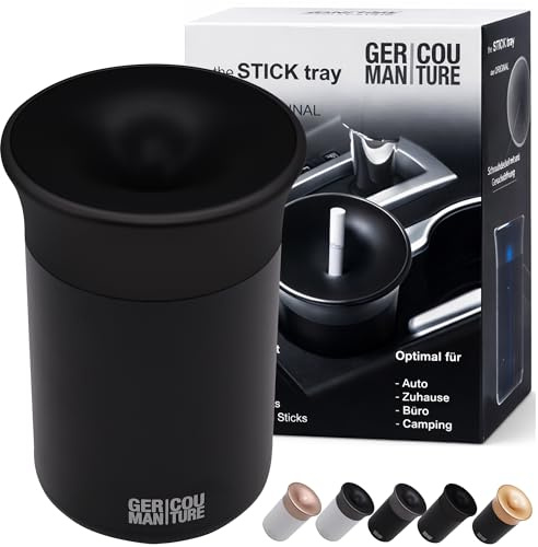 GC German Couture cenicero de coche compatible con IQOS ILUMA Prime TerEA y Heets Sticks + accesorios Glo Hyper Pro Air Neo-Sticks negro/negro