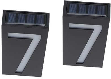 OSALADI Hausnummern 2 Stück 7 Solares Digitales Licht Solarbetriebenes Zahlenlicht Solar leuchte Solar-türschild Solar-zahlenlicht Schilder Nummer Türschild Türlicht Led Solar-Adressschild
