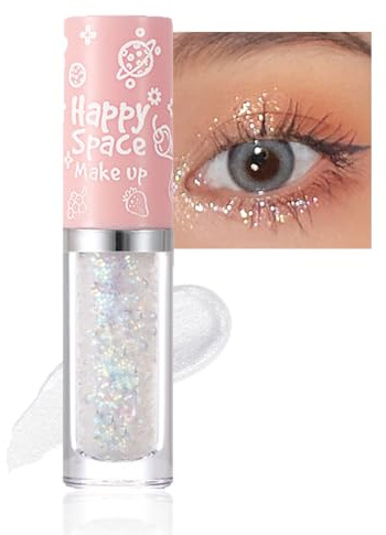 Liquid Glitter Eyeshadow, Shimmer Diamond Eye Shadow Waterproof Long Lasting Eye Shadows, Highly Pigmented Sparkly Liquid Eyeliner, Quick Drying Blendable Eyes Makeup for Women