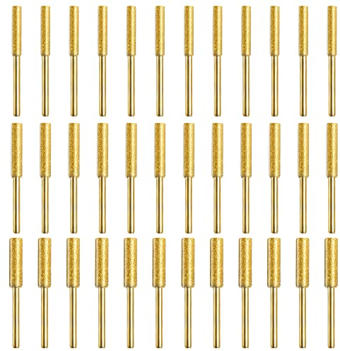 Kocusu Schmirgel Kettensägenschärfer,Kettensäge Schärfen,Schleifsteinfeile für Kettensägen,Sägekettenschärfgerät,Kettensägen Schärfgerät mit 4/4,8/5.5 mm zum Schleifen,36 Stück