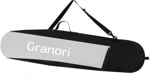 Granori Snowboardtasche | Snowboardrucksack 2-in-1 Tasche für Snowboard mit Bindung bis 150/170 cm – Boardbag mit zusätzlichem Platz für Skihelm und Skischuhe (Grau-Schwarz, 170 cm)