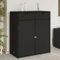 Willood Gartenschrank Poly Rattan Schwarz 105 x 55 x 113 cm Ideale Aufbewahrung für Kissen Handtücher und andere gartenmöbel geeignet