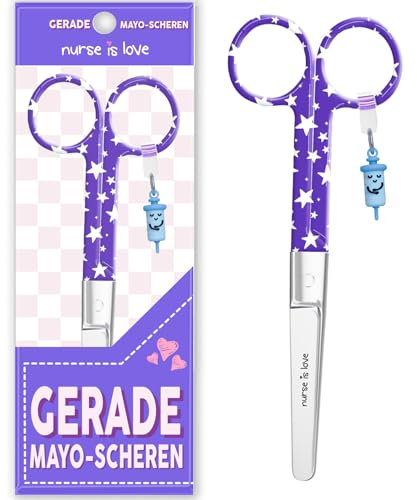 Mayo Ciseaux infirmiere, ciseaux infirmier bout rond | infirmiere accessoires avec motifs uniques à pansement compressif | lames aiguisées inox | idéal trousse de secours