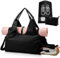 WIYETY 30L Große Schwarze Yogatasche: Wasserdicht Tragetasche Yogatasche, Sporttasche Damen, Sporttasche Reisetasche mit Schuhfach und Make-up-Organizer, Sporttasche für Yogamatten & Yoga-Zubehör