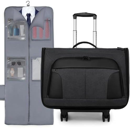 Rolling Garment Bag, Large Carry On Garment Bag With Wheels, Men Women Suit Carry On Bag for Travel Business