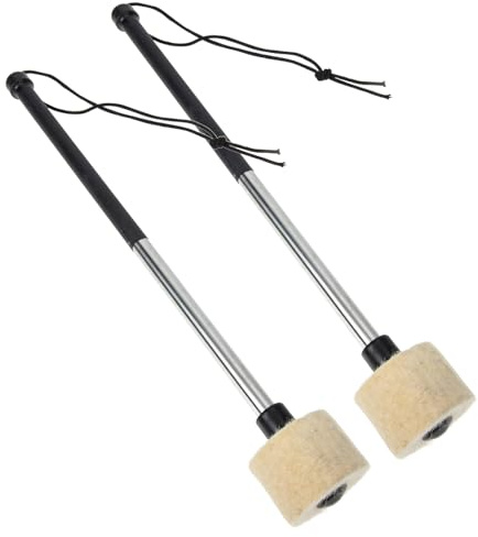 JOINPAYA 2 Pcs Maillets De Batterie En Acier Inoxydable Bâton De Percussion Baguette De Tambour Professionnels Accessoires De Batterie Pour Étudiants Et Musiciens