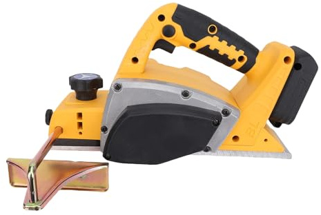 HUSHUI Pialla Elettrica a Mano Senza Fili, Motore Brushless 15000 Giri/min 3,25 Pollici Larghezza di Piallatura 0-2 Mm profondità Regolabile con Doppio Blocco di Sicurezza, per