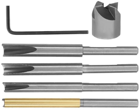 CLISPEED Kit de Fresadora para Torneado de Bolígrafos, Piezas de Acero de Alto Carbono, Sistema de Recorte Preciso para Carpintería, Accesorios para Prensa y Torneado de Madera, 2 Piezas