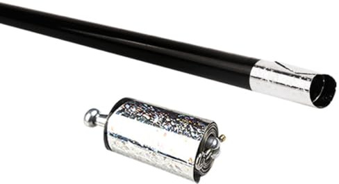 Licsaliwe Varita para Trucos, bastón con Apariencia de Metal, bastón telescópico de Bolsillo Extensible, Color Negro