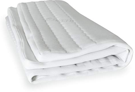 Hochwertiger Lyocell Topperbezug 180x200cm mit Reißverschluss - 4-6 cm Kernhöhe - Allergiker geeignet - 60 Grad waschbar - 4-seitiger Reißverschluss - Anti-Rutsch-Beschichtung - 180x200 Weiß