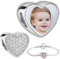 2Burned Silber 925 Personalisierter Schmuck Foto-Charm – Kompatibel mit Europäisches-Armbändern, Liebe Herz Personalisiertes Geschenk – Fügen Sie Ihr Bild hinzu Zirkon