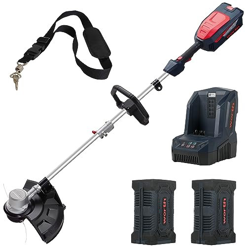 JonesHouseDeco Desbrozadora a batería de 84 V de litio, desbrozadora eléctrica de 2 pilas de 2,5 Ah incluidas, diámetro de corte 35 – 40 cm