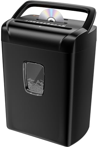 Bonsaii 14-Sheet Paper Shredder for Home Office Use, 10-Minute Cross Cut Shredder with 5.5 Gallons Bin, P-4 High Security Heavy Duty Office Shredder Shred CD/Credit Card
