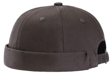 Mens Docker Cap Adults Brimless Hats Rolled Cuff Worker Skullcap Beanie Adjustable Retro Summer Cap Hat (Dark Olive One Size)