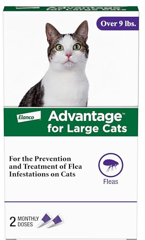 Advantage Topical Cat Flea Treatment and Prevention for Large Cats Over 9 lbs. | Apply Flea Drops Monthly | 2 Treatments