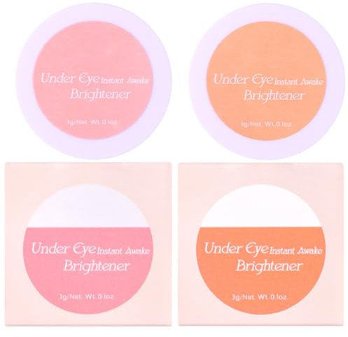 Under Eye Concealer Brightener & Correctors, Long Lasting Hydrating Waterproof Concealer for Eyes, Correcting Pink Cream for Dark Circles and Spots, Instant Results (LightRose+Warm Nude)