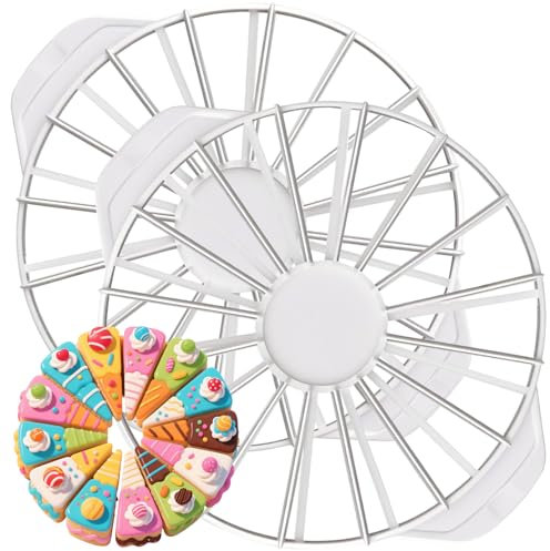 RTIOUJGI Verstellbarer Kuchenteiler & Tortenschneider – präzise 10/12 & 14/16 Stücke – lebensmittelecht & spülmaschinenfest – 2er Set für runde Kuchen, Geburtstag & Profi-Backen