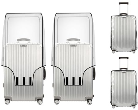 Yjia 2pcs Clear PVC Suitcase Cover Protectors 28 Inch Luggage Cover for Wheeled Suitcase (2pcs 28 inch)