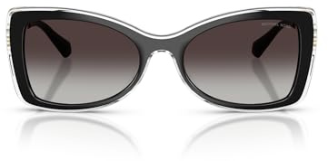 Michael Kors Womens MK2272U Malaga Universal Fit Butterfly Sunglasses, Black/Light Grey Gradient Black, 53 mm