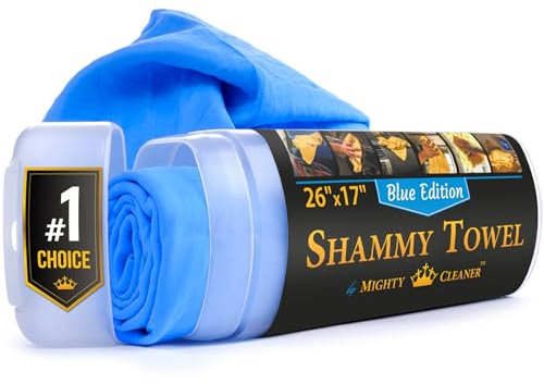 Mighty Cleaner Premium Shammy Cloth - Super Absorbent Reusable Chamois Towel - Scratch-Free Car Drying Towel (26”x17”)