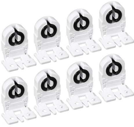 uxcell 8Pcs T8 Fluorescent Light Holder G13 Base Non-Shunted Single Head Lamp Socket AC 250V 2A for LED Fluorescent Tube
