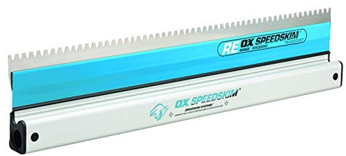 OX Speedskim Stainless Steel Notched Rendering Plastering Finishing Rule - RE450mm