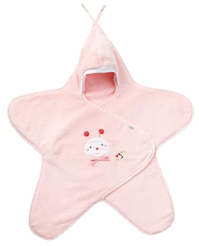 Fehn 068726 Einschlagdecke Biene/Kuschelige Babydecke mit Klettverschluss für Kinderwagen, Babytrage, Autositz, Babybett, für Babys von 0-6 Monaten