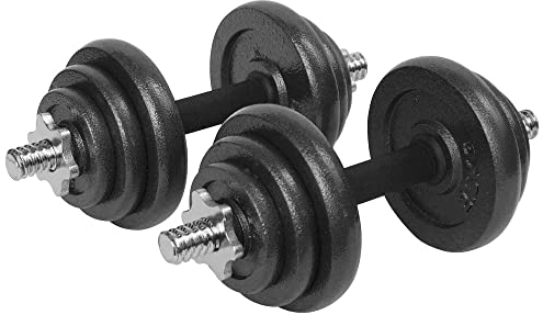 Vivol Justerbar hantel set 20 kg – 2 x 10 kg – flexibel hantel par i väska
