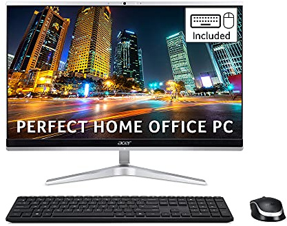 Acer Aspire C22-1650 All-in-One PC - (Intel Core i3-1115G4, 4GB, 256GB SSD, 21.5 inch Full HD Display, Wireless Keyboard and Mouse, Windows 10, Silver)