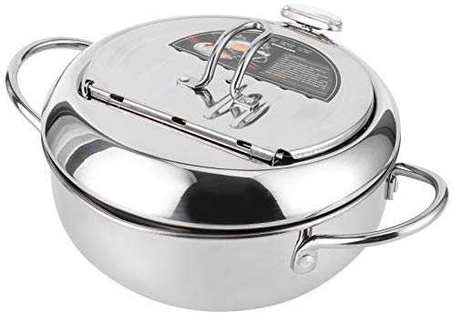 01 Pentola per friggere, utensile da Cucina Pentola Giapponese in Acciaio Inossidabile antiscottatura, per fornello a Gas Fornello Elettrico Fornello a induzione(Piccolo 20 cm)