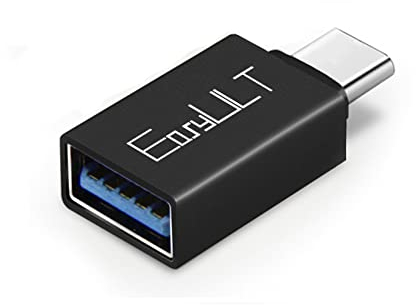 EasyULT USB-C auf USB Adapter, OTG USB C Stecker auf USB 3.0 Buchse Adapter, Thunderbolt 4/3 auf USB 3.0 Kompatibel mit iPhone 16 15 14 Pro Max, MacBook Pro, Samsung Galaxy S24 S23 (Schwarz)