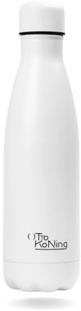 OTTO KONING Botella Agua Acero Inoxidable Térmica 500ml Doble Pared Sin BPA | Acero inoxidable 18/8 alimentario, doble pared con vacío, apta agua café té, antifugas, libre de BPA y ftalatos, ligera