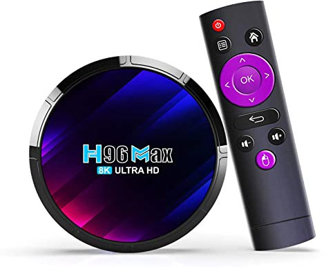 Boîtier TV Android 13.0, H96 Max DDR4 4 Go de RAM, 64 Go de ROM, Quad-Core 64 bits, WiFi6 Dual 2.4G/5.8G WiFi BT5.0 8K HDR10+ Lecteur USB 3.0 Ultra HD