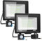 vighep Led Strahler mit Bewegungsmelder Auße, 50W Wasserdicht Lampe Aussen, 230V 5000LM Ultrahelleled Kaltweißs Fluter Licht für Garten Terrasse Wand Garage Vorhof Innenhöfe - 2Pack