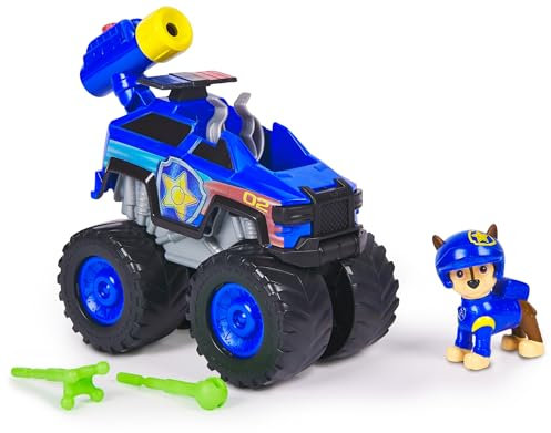 PAW Patrol Rescue Wheels - Chases Monstertruck Fahrzeug mit Geschoss-Abwurf und Chase Hundefigur, Spielzeug für Kinder ab 3 Jahren