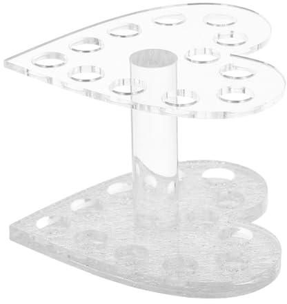 Healvian Soporte Para BolíGrafos De Uñas Forma De CorazóN Transparente Organizador PortáTil Para Gel Uv Y DecoracióN De Uñas FáCil De Usar 3.42X3.34X2.40 Pulgadas