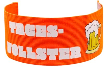 T TAKONE Tagesvollster Armbinde, 35 * 7cm Orange Kapitänsbinde, Klettverschluss Spielführerbinde, Armbinde für Geburtstagsfeier und Deutschland Oktoberfest (orange)