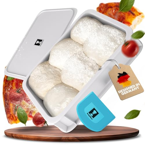 DoughMate Boîte à boules à pizza 40 x 30 cm – Couvercle inclus – Boîte de fermentation pour pâte à pizza et levain