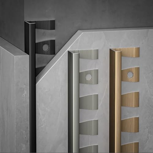 Raouoae Aluminium C-Shape Edging Profile, Anodised 135cm (2 Pieces) – Flexible End Profiles For Modern Room Design & Home Renovation(Silber,Hoch: 8.5mm)